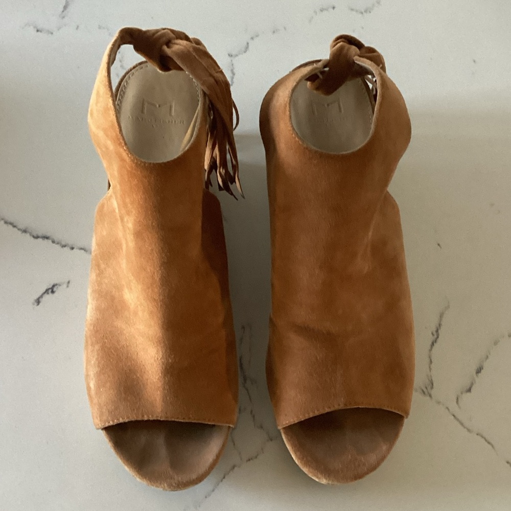 Suede platform wedge sandal